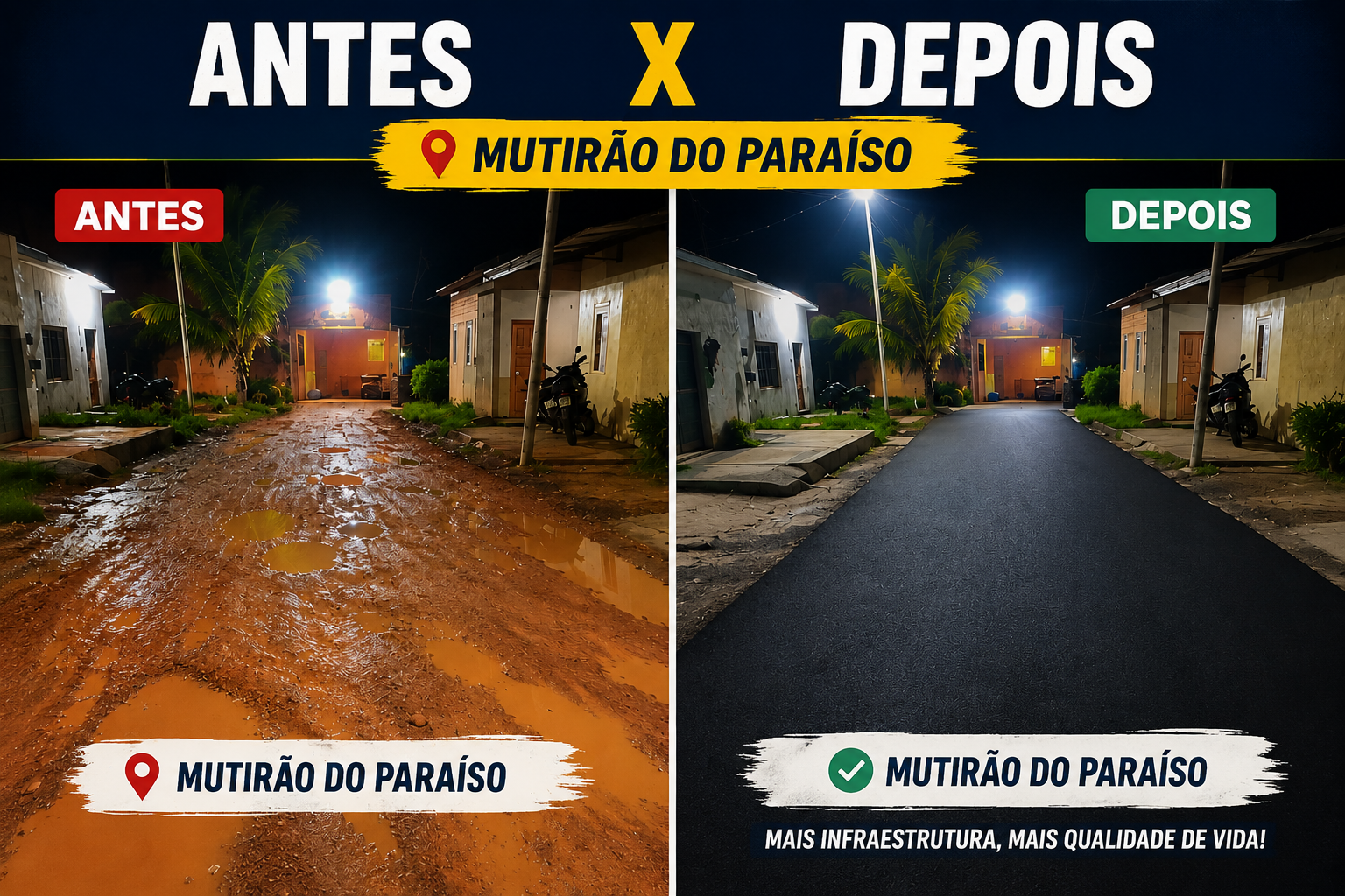 Chegou a vez do Mutirão do Paraíso: O trabalho não para!
